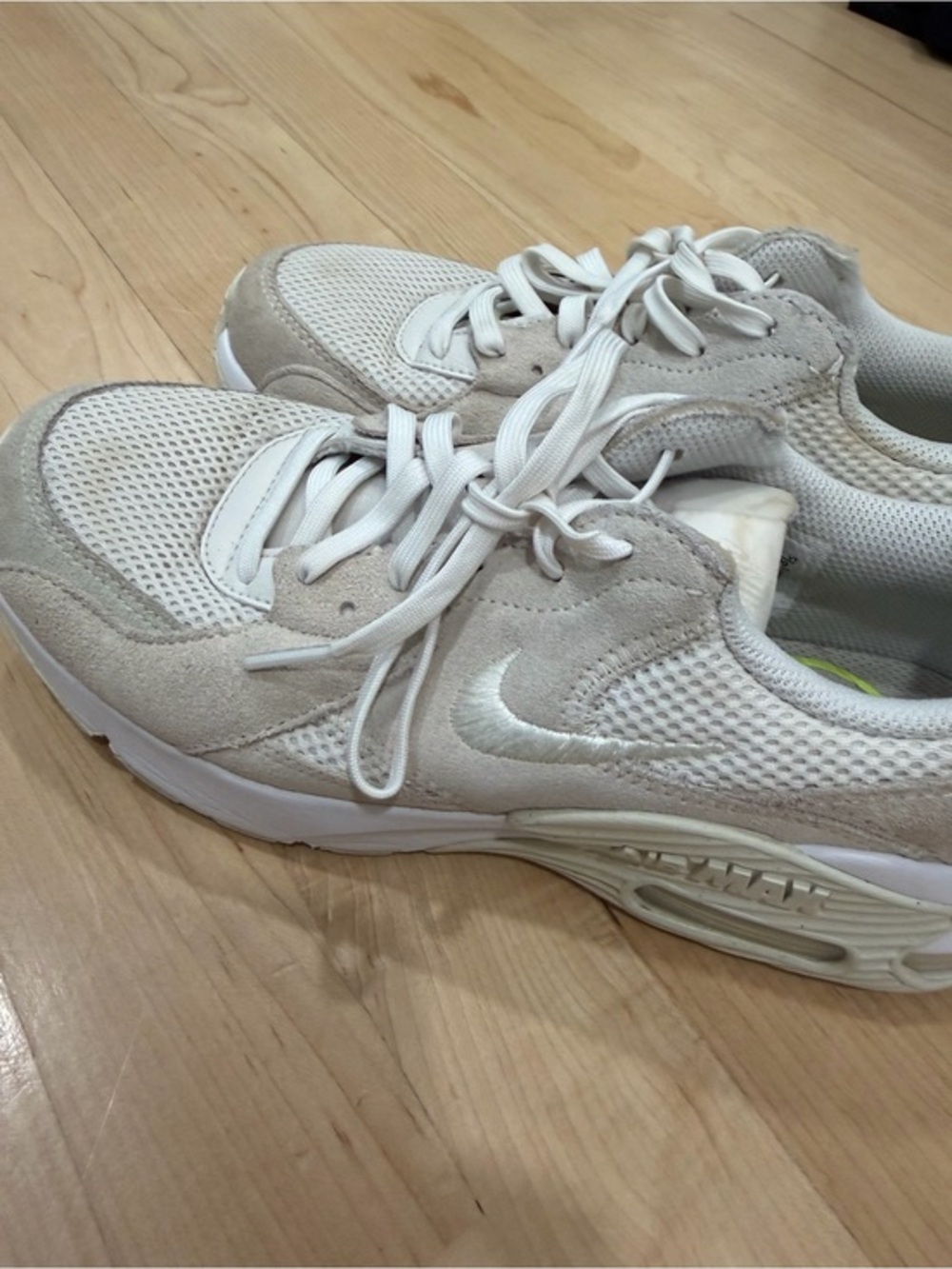 Nike Air Max Neutral White and Light Tan Mesh & Suede Trainers